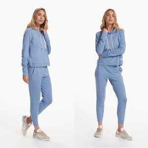 NWT Vuori Performance Jogger & Zip Hoodie Dream Knit Set in Spring Heather Blue